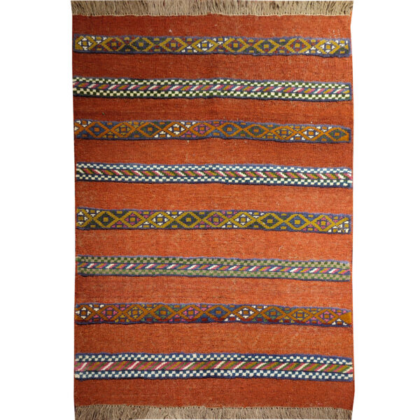 سجاد كليم إيراني من الصوف منسوج يدويًا بخطوط تقليدية