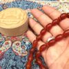 مسبحة إسلامية من العقيق مصنوعة من 33 حبة تسبيح حمراء II