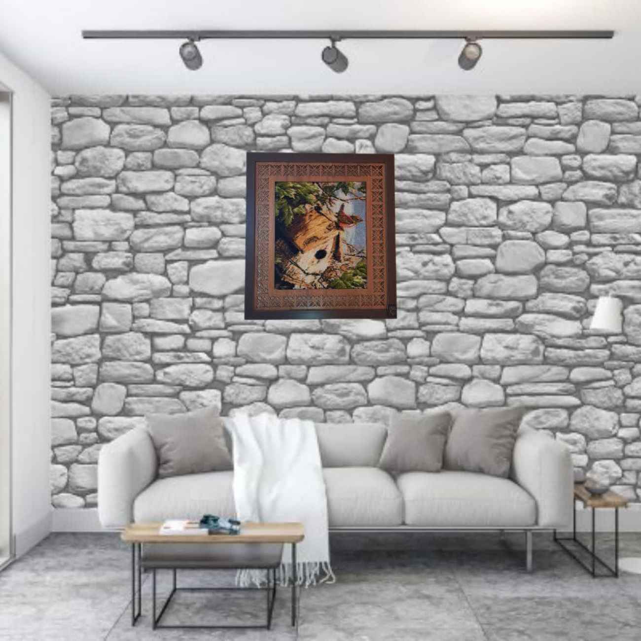 سجادة إيرانية تصويرية محبوكة يدويًا تصور عش الطائر