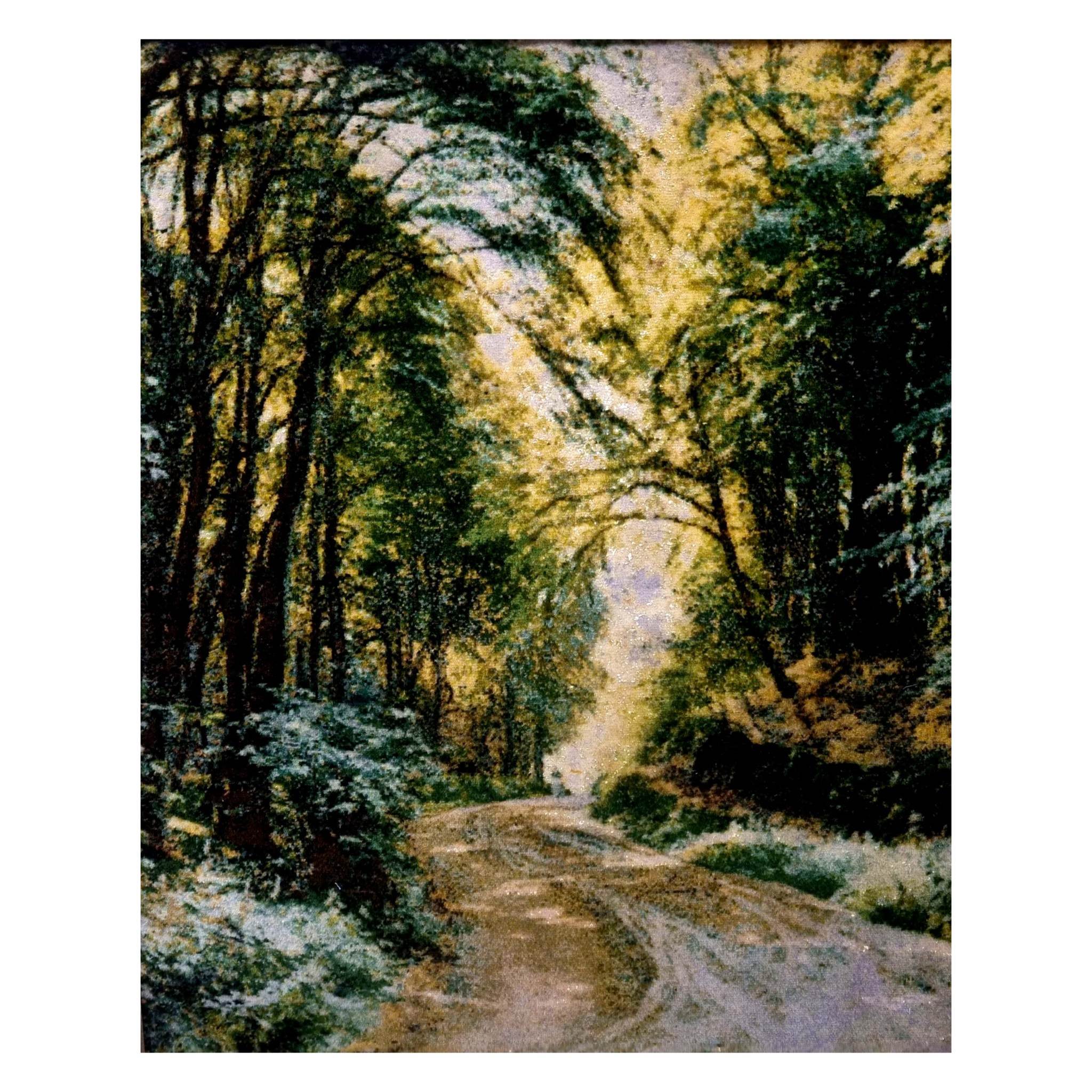 سجادة إيرانية تصويرية محبوكة يدويًا تصور الغابة