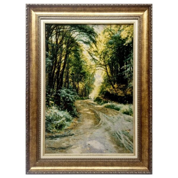 سجادة إيرانية تصويرية محبوكة يدويًا تصور الغابة