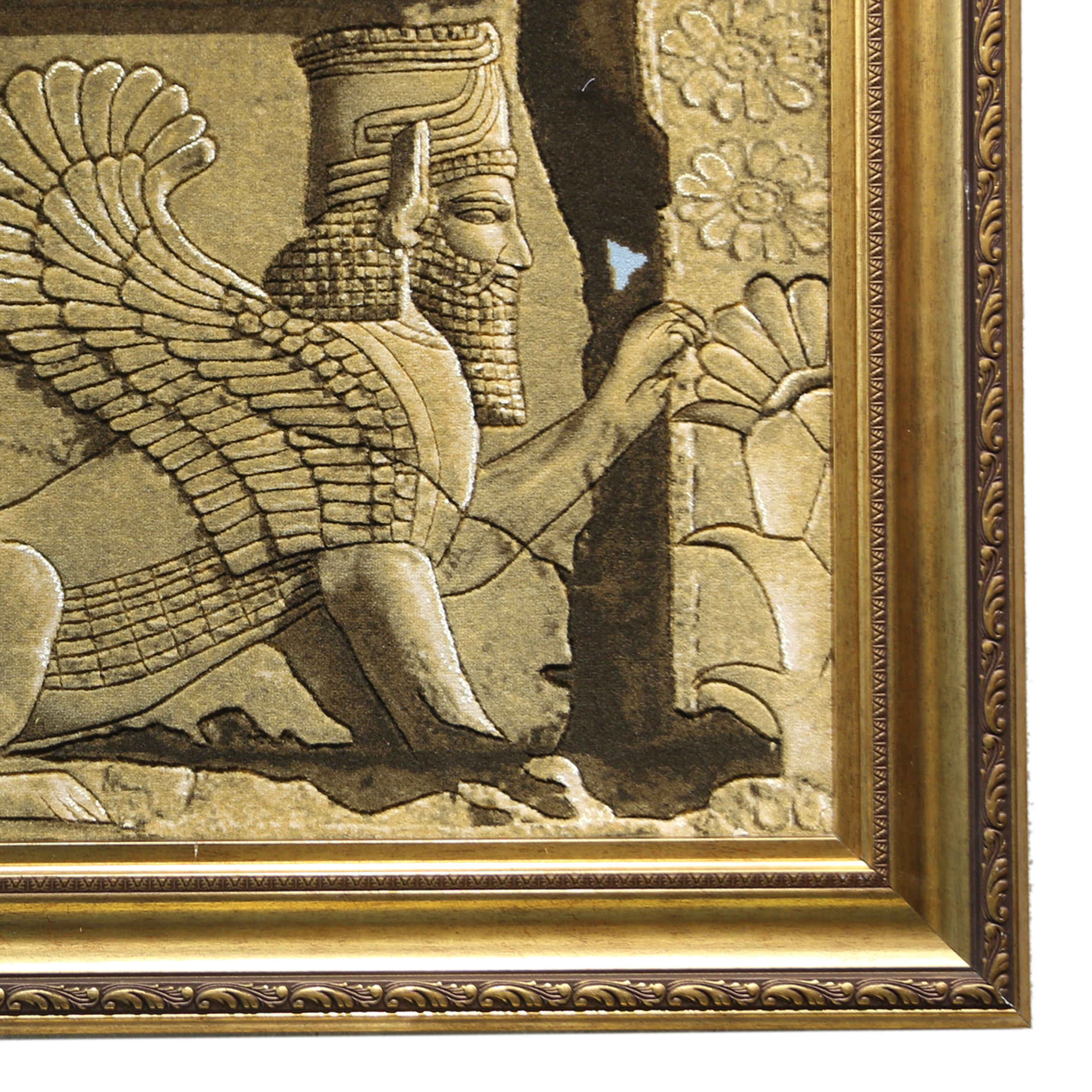 سجادة إيرانية تصويرية محبوكة يدويًا من تبريز تصور الأسد الأخمصي