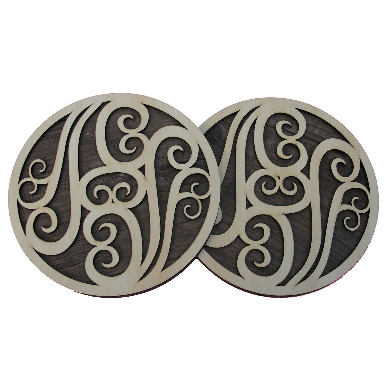 حامل خشبي دائري تحت الطبق