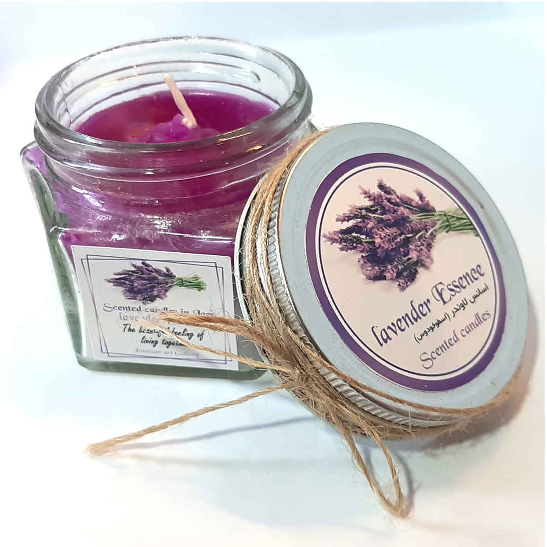 برطمان شمعة معطرة للهدايا والديكور برائحة اللافندر