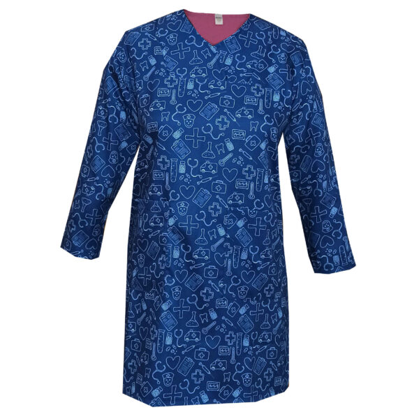 بلوزة زي طبي نسائية زرقاء – حيوية ومريحة