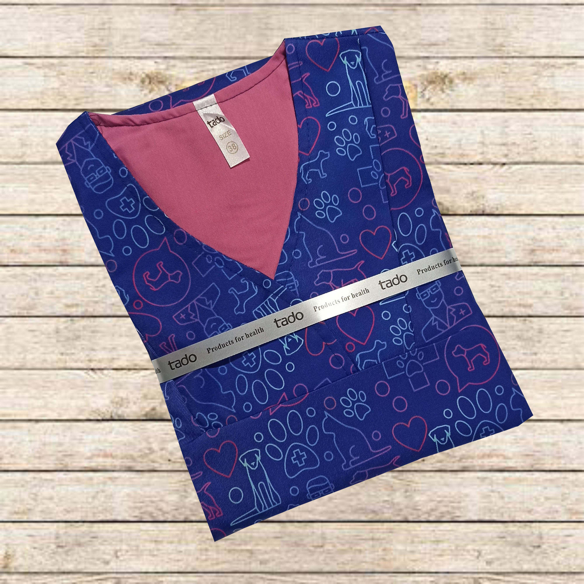 زي طبي نسائي بأكمام طويلة لطب البيطرة مع 3 جيوب – عملي وأنيق