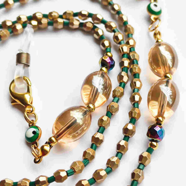 سلسلة نظارات بالخرز – مصنوعة يدويًا بخرز كريستال عين الشر