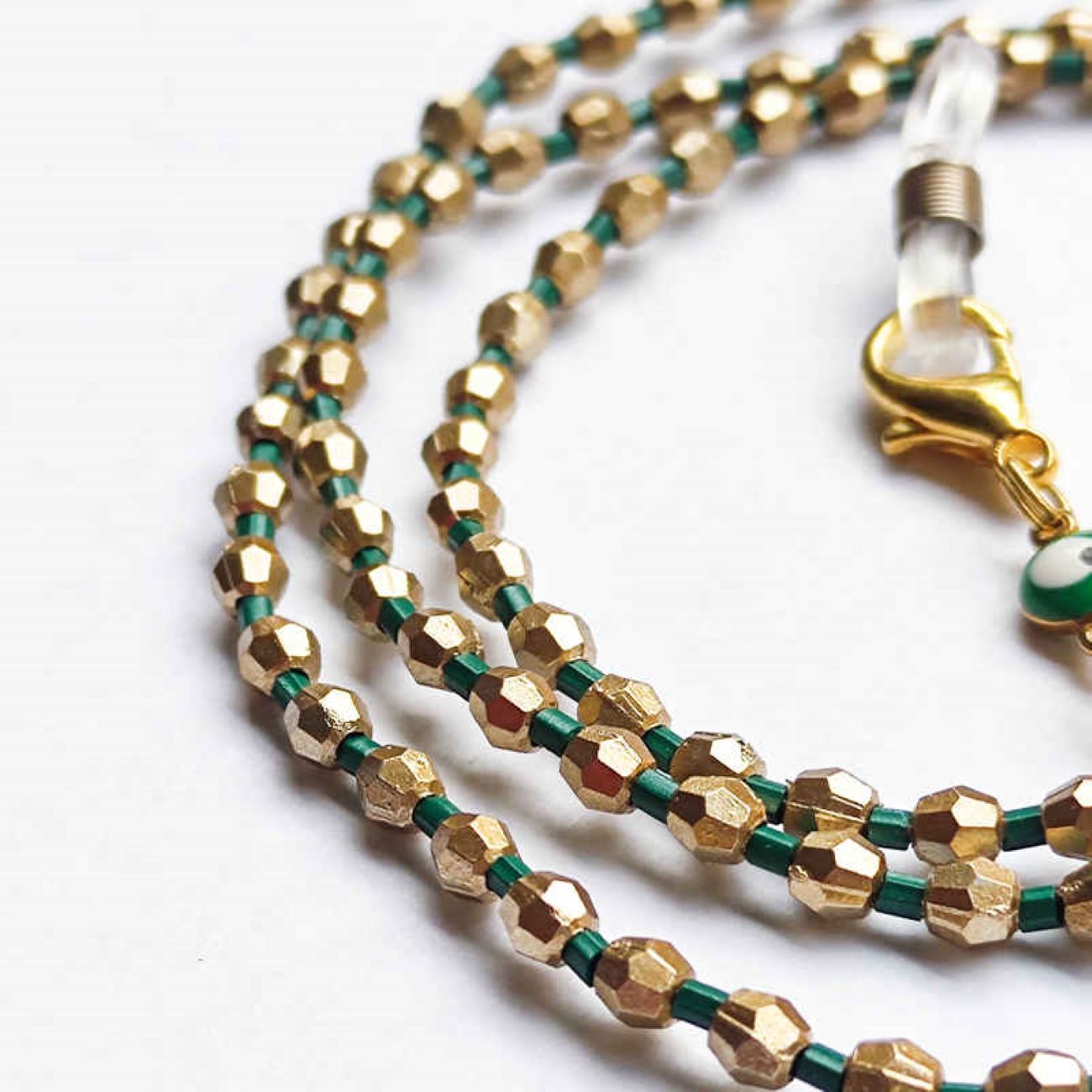 سلسلة نظارات بالخرز – مصنوعة يدويًا بخرز كريستال عين الشر