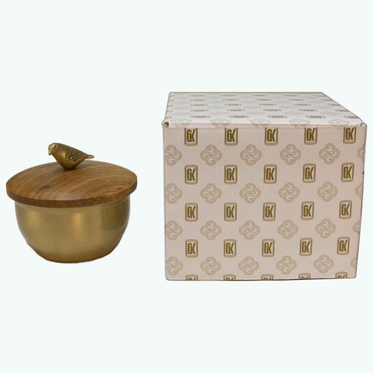 وعاء سكر نحاسي مع غطاء – تصميم طائر