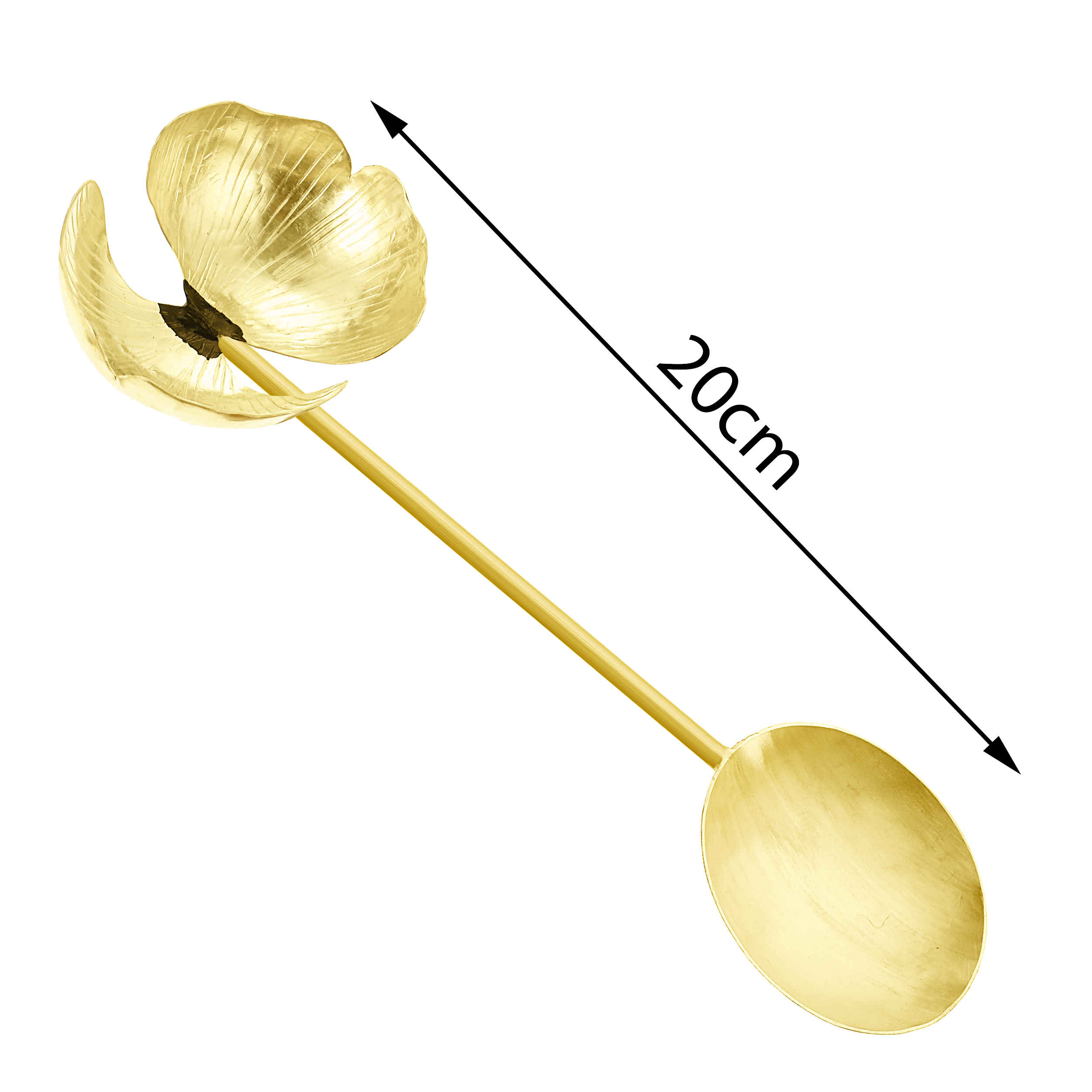 ملعقة تقديم مكسرات نحاسية بتصميم زهور الأوركيد