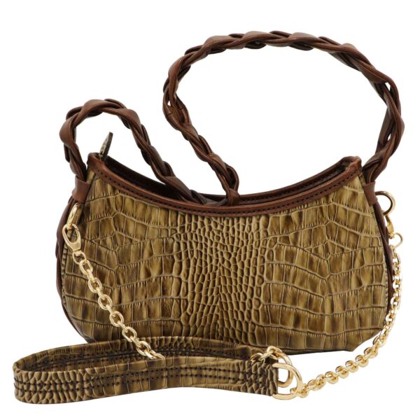 حقيبة كروس بودي مصنوعة يدويًا من الجلد البني - نموذج جينا