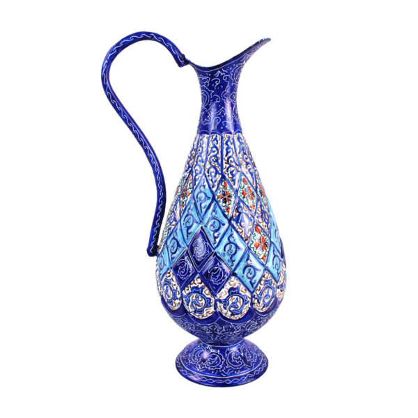 إبريق زخرفي مرسوم يدويًا بالمينا الإيراني والنحاس