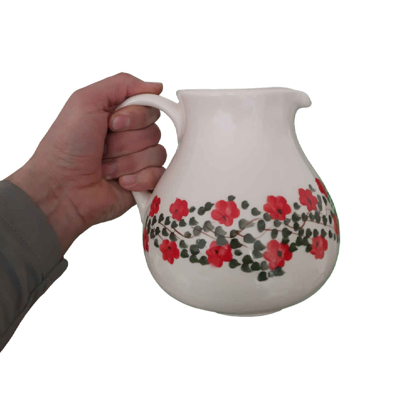 إبريق خزفي زخرفي إيراني مصنوع يدويًا بأسلوب تقليدي ريفي