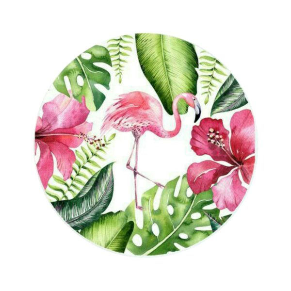 طبق فخار مزخرف مرسوم يدوياً بتصميم فلامنغو