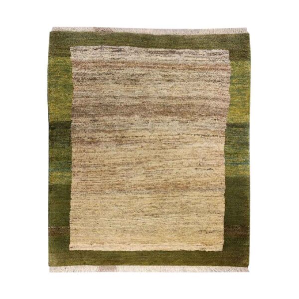 سجاد جابيه إيراني أصيل من الصوف محبوك يدويًا بحدود كريمي