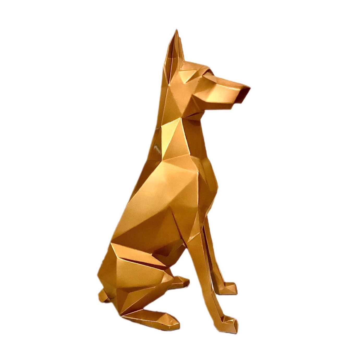 تمثال دوبرمان هندسي بالكيوبية – منحوتة فريدة مصنوعة يدويًا