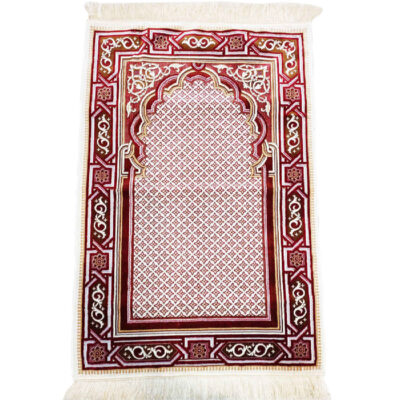 سجادة الصلاة الإسلامية المبطنة بتصميم المحراب بالمخمل
