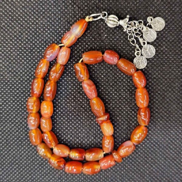 مسبحة إسلامية من اليمني العقيق مصنوعة من 33 حبة تسبيح مسبحة