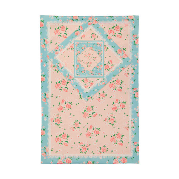 سجادة الصلاة الإسلامية الرقيقة بتصميم الزهور بالمخمل باللون الوردي