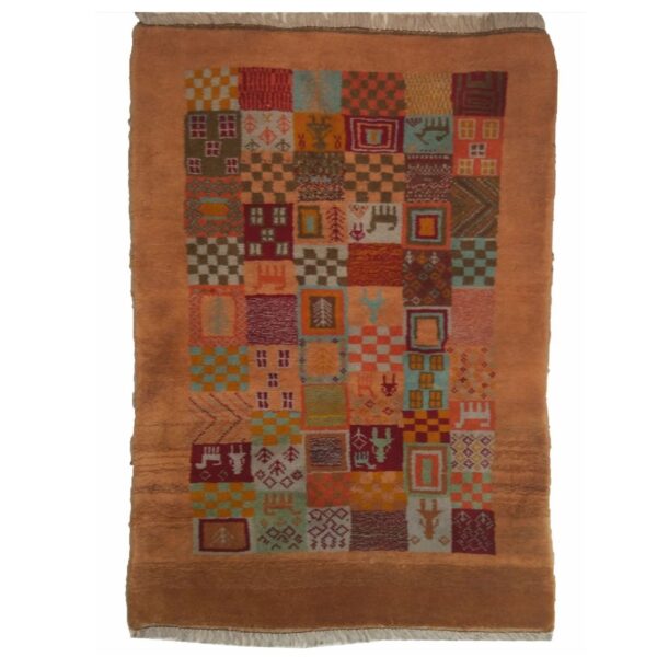 سجاد جابيه إيراني أصيل من الصوف محبوك يدويًا كاشكولي مخطط