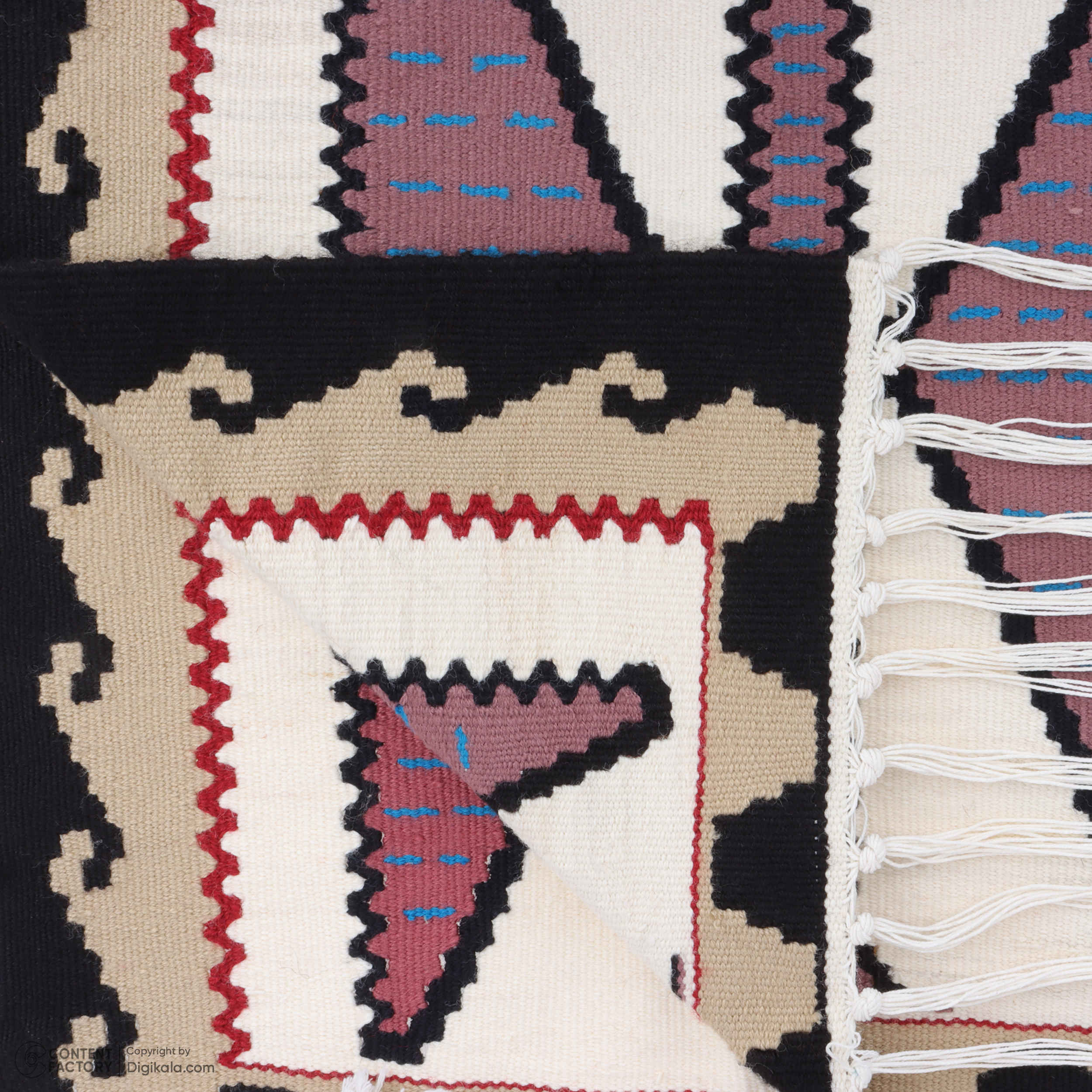 سجاد كليم إيراني من القطن، منسوج يدوياً في طهران بتصميم هندسي