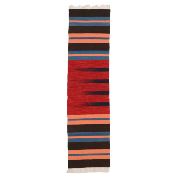 سجاد كليم إيراني من الصوف، منسوج يدوياً في أصفهان بتصميم مخطط أحمر