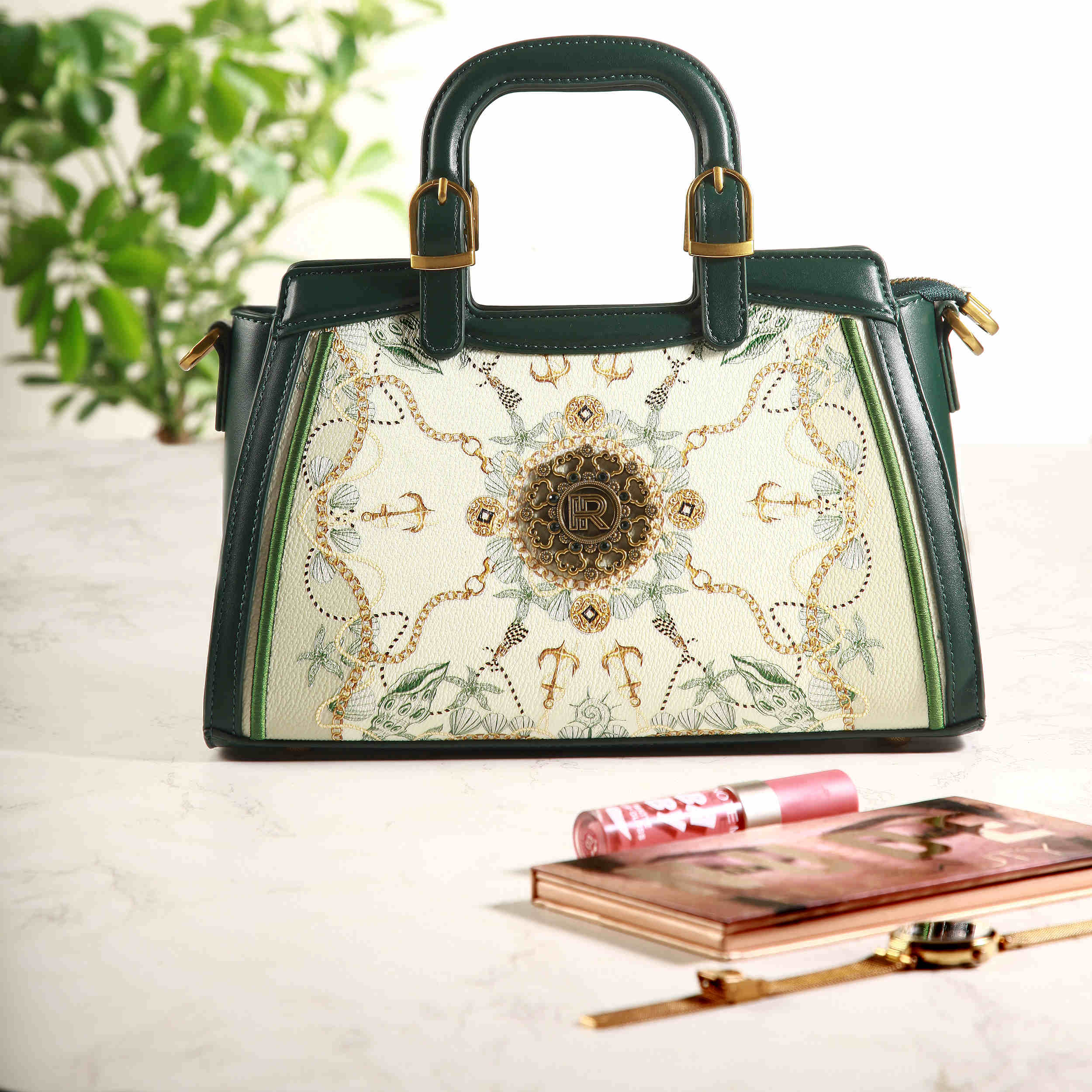 حقيبة ساتشيل من الجلد بمقبضين – موديل فوسفوريك