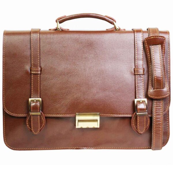 حقيبة جلدية إيرانية طبيعية للرجال - موديل بوب