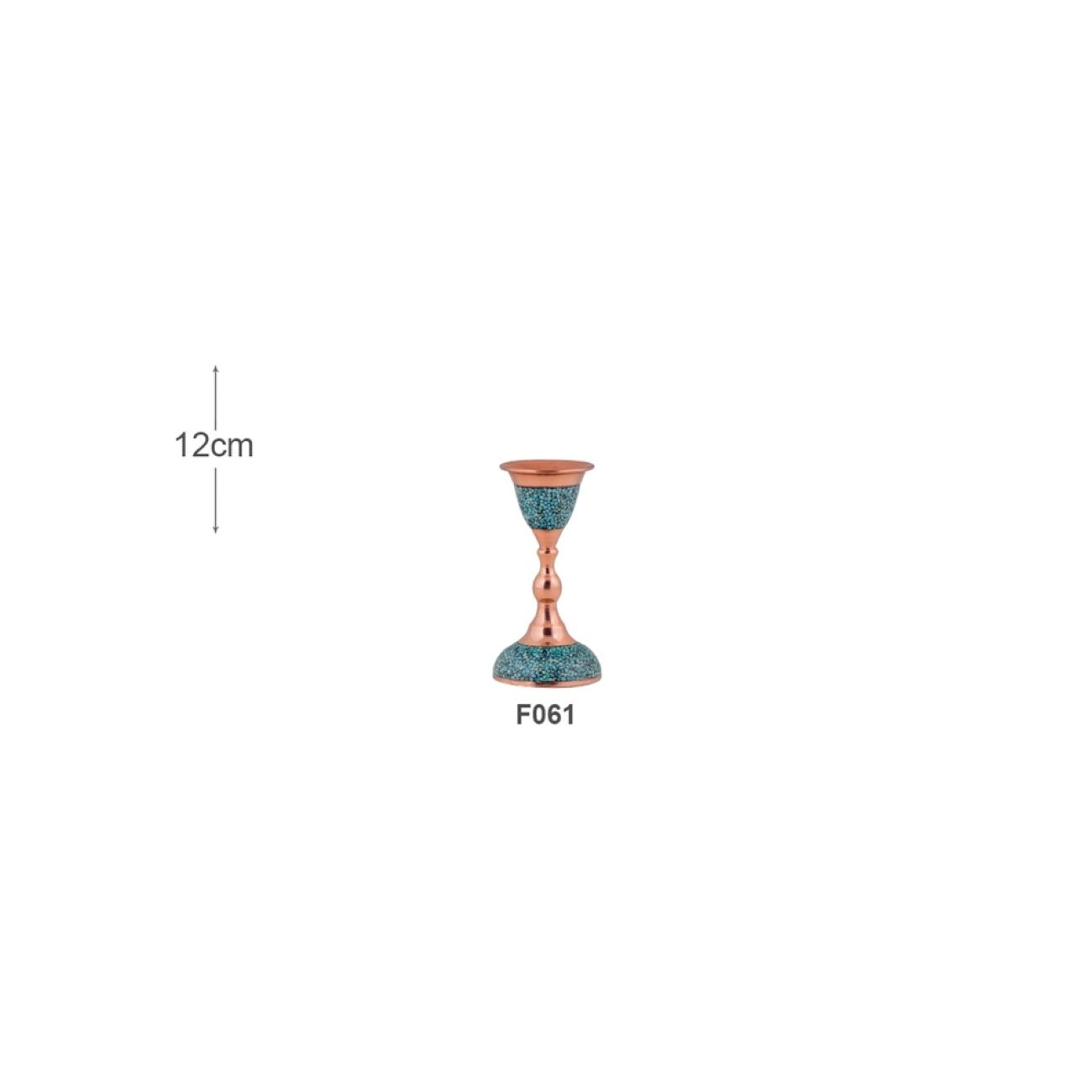 شمعدان نحاسي مصنوع يدويًا بتركيب تركواز فني