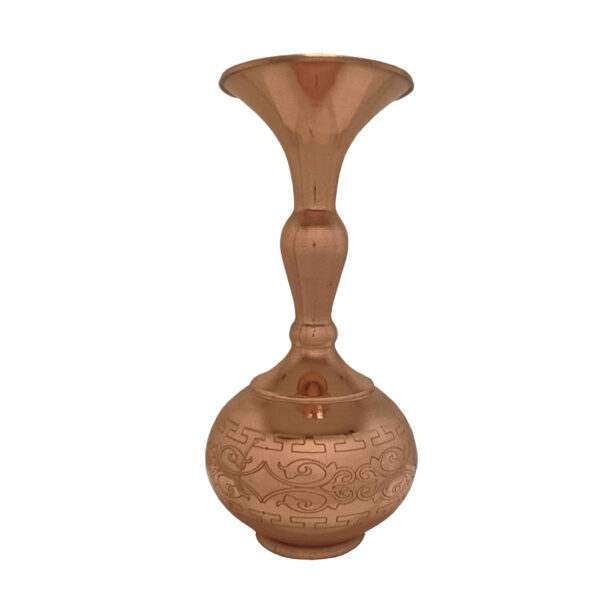 مزهرية نحاسية مطرزة إيرانية زخرفية مصنوعة يدويًا