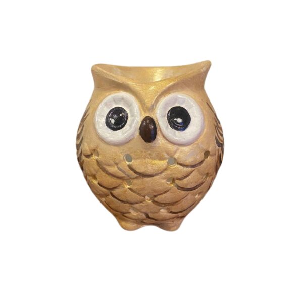 شمعدان فخار مصنوع يدوياً بتصميم البومة