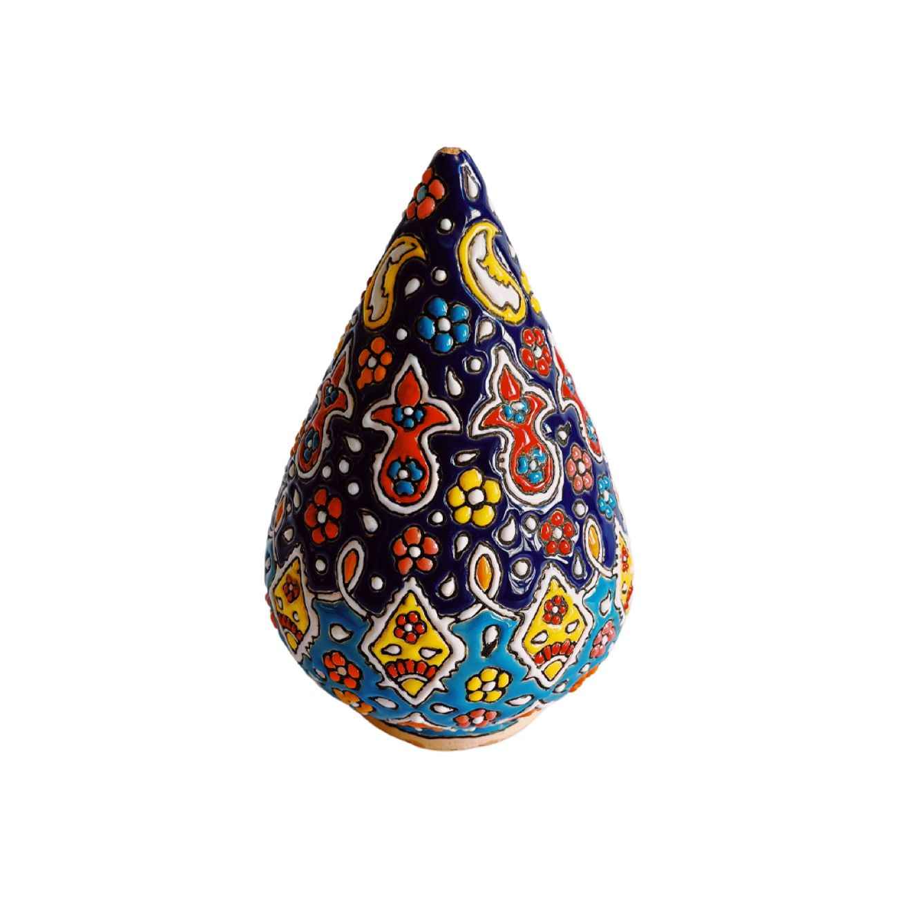 شمعدان فخار ميناكاري مصنوع يدوياً بتصميم فني