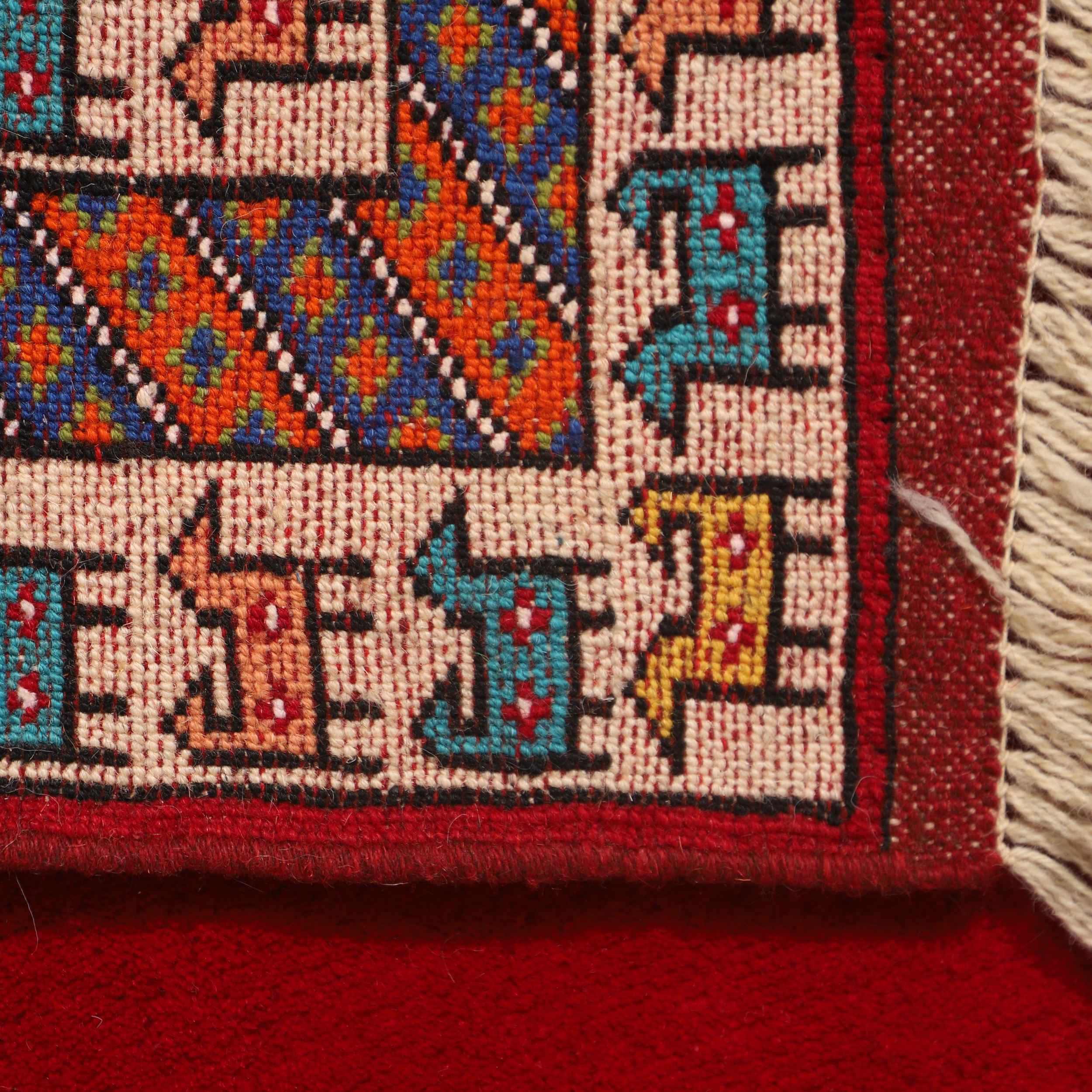 سجادة صوف إيرانية معقودة يدويًا بتصميم رسوم حيوانية – خراسان