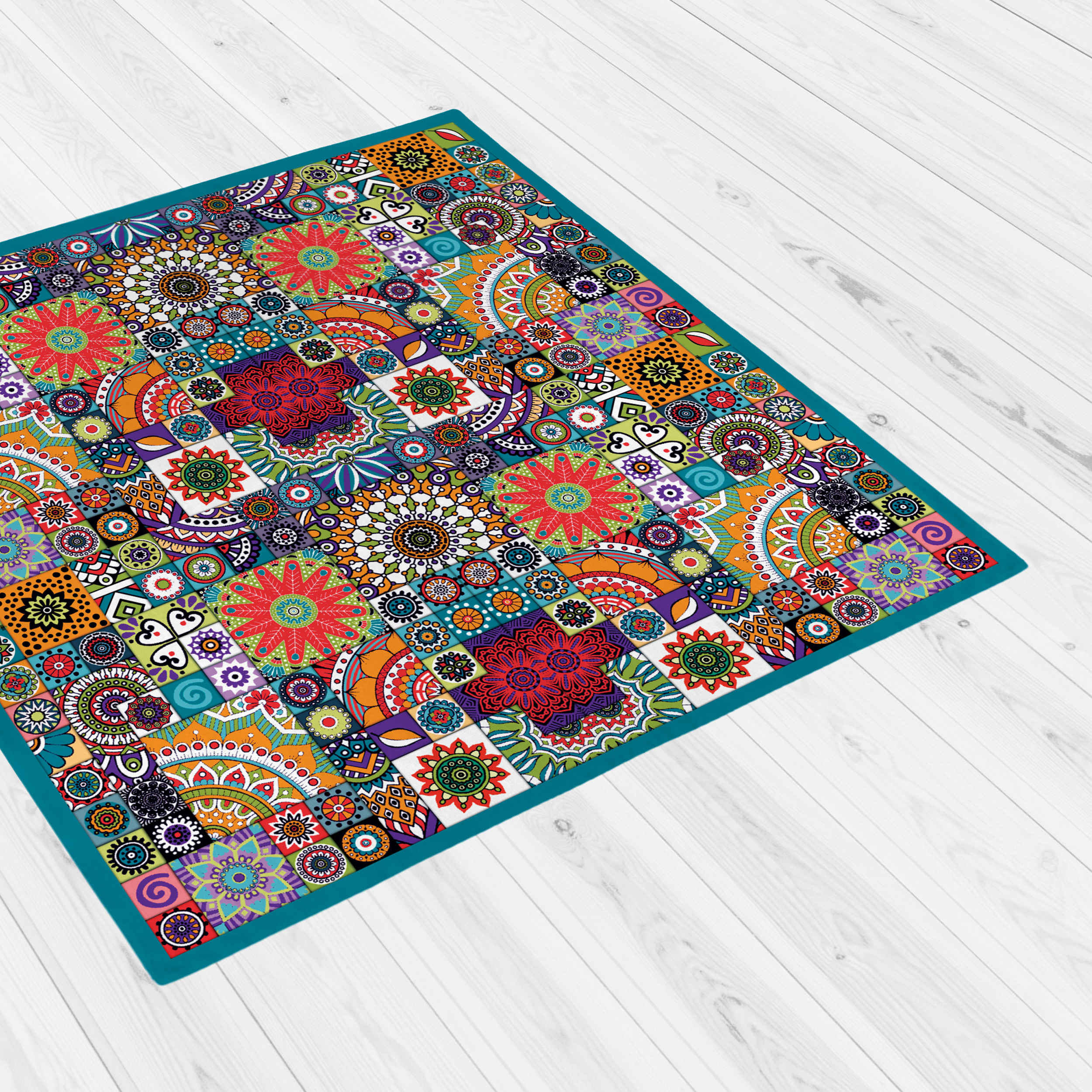 طاولة مفرش مطبوعة بتصميم تقليدي