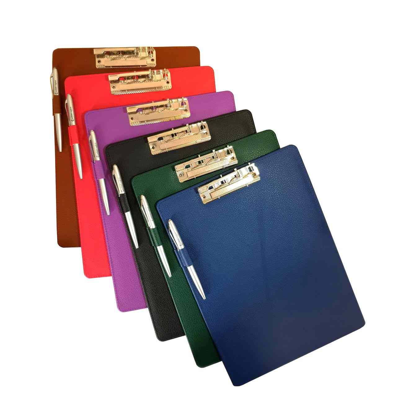 لوحة جلدية مع قلم بلون أزرق بحري