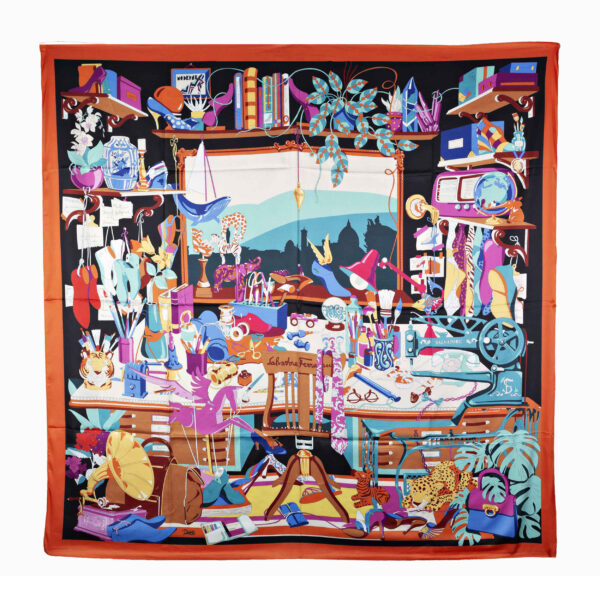 وشاح نسائي بتصميم خيالي من القطن والحرير