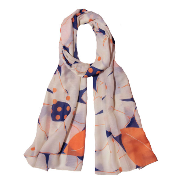 وشاح نسائي من الحرير بتصميم طباعة ألوان مائية