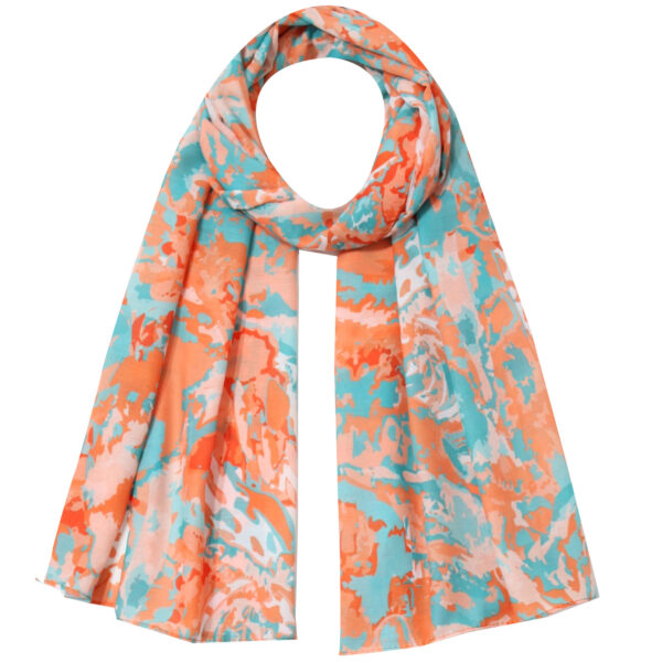 وشاح نسائي من القطن بتصميم طباعة ألوان مائية