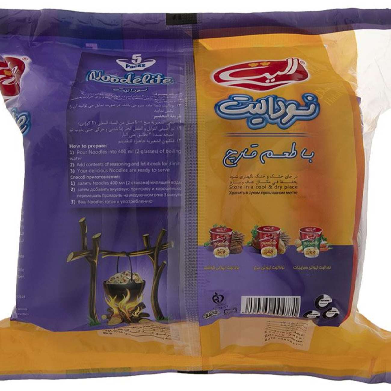 نودلز سريعة التحضير - إندومي الیت - بنكهة الفطر، 375 غرام (4 عبوات)