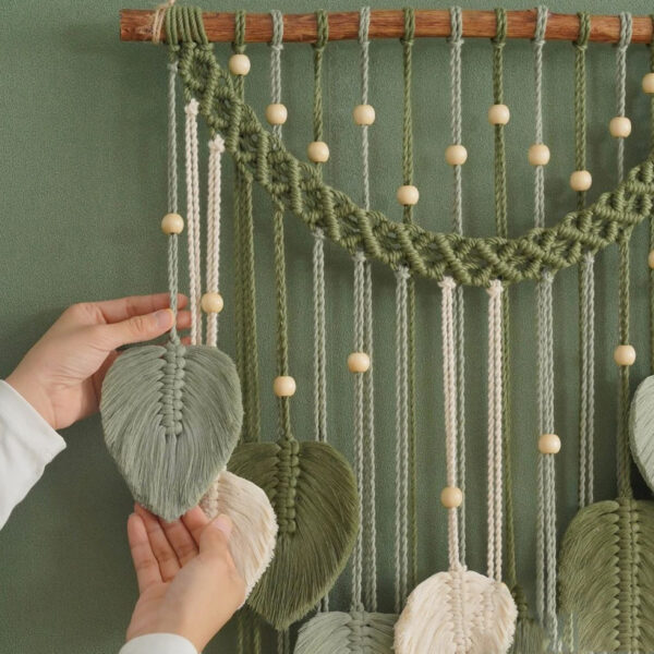 تجهيز حائط مزخرف بتصميم المكرمية، فن تيفو النموذج الحياة الخضراء