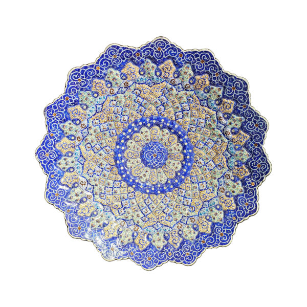 لوحة من النحاس الزخرفية بتصميم مستوحى من المينا الإيراني