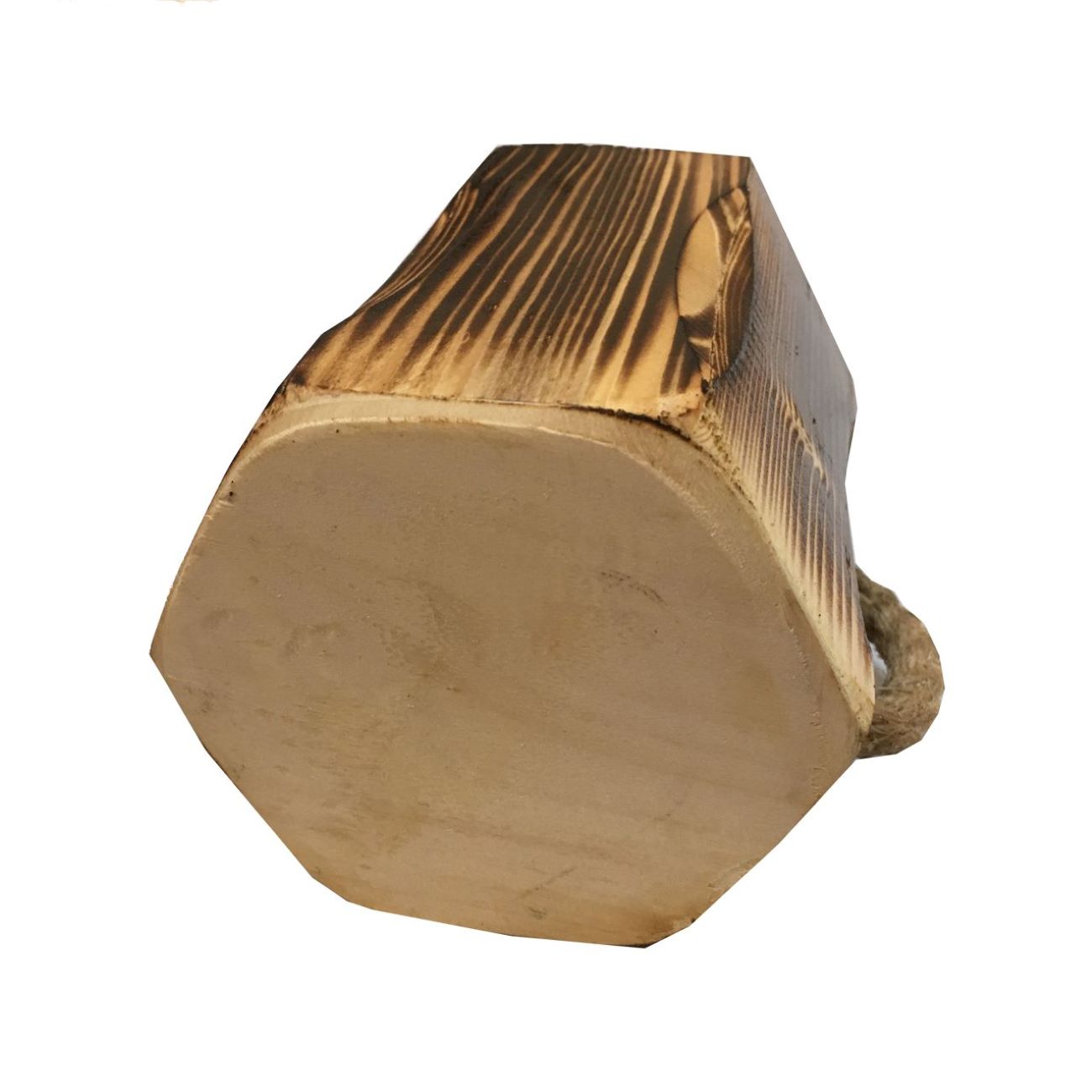 حامل فرش مكياج خشبي يدوي الصنع بتصميم فني ومقبض