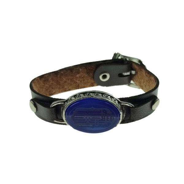 سوار إسلامي من الجلد والجزع مزين بكلمة ما شاء الله