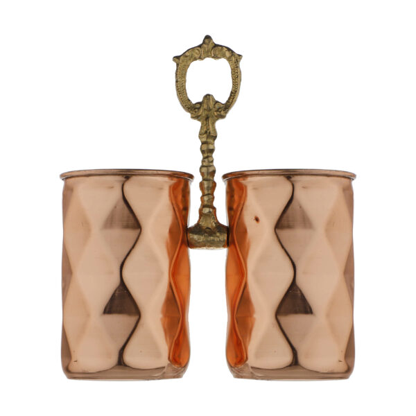 حامل أدوات المطبخ النحاسي الإيراني منسوج يدويًا – تصميم أنيق ودائم