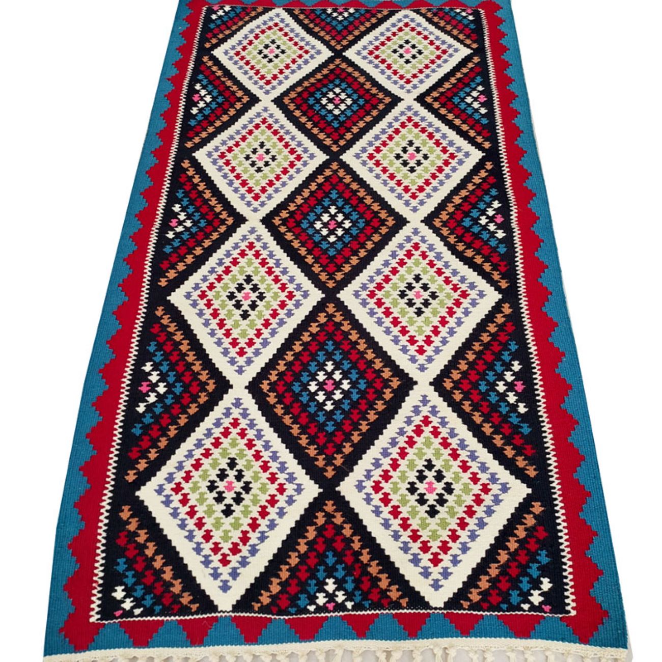 سجادة كليم قشقائي إيرانية من الأكريليك منسوجة يدوياً بأصالة