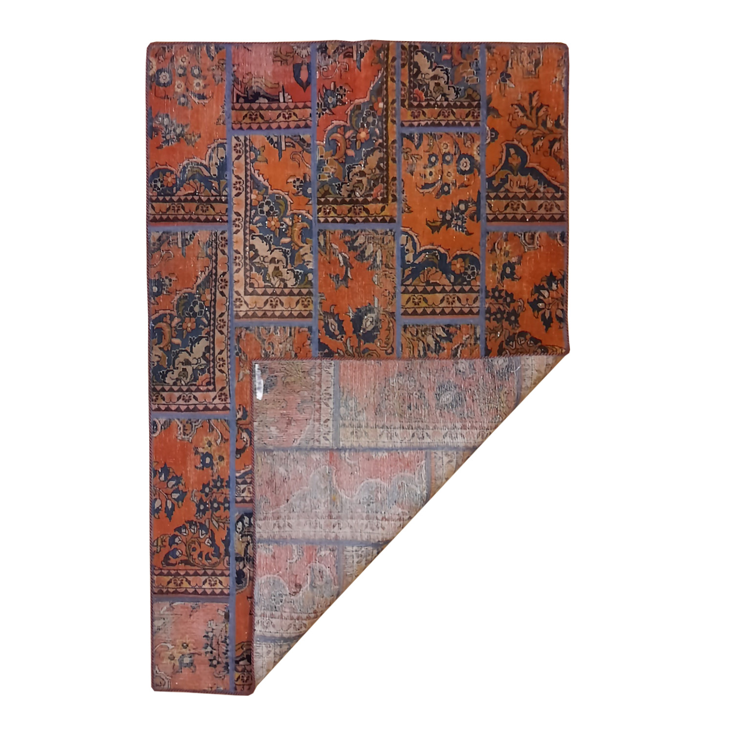سجادة رقع يدوية عتيقة لون خمري
