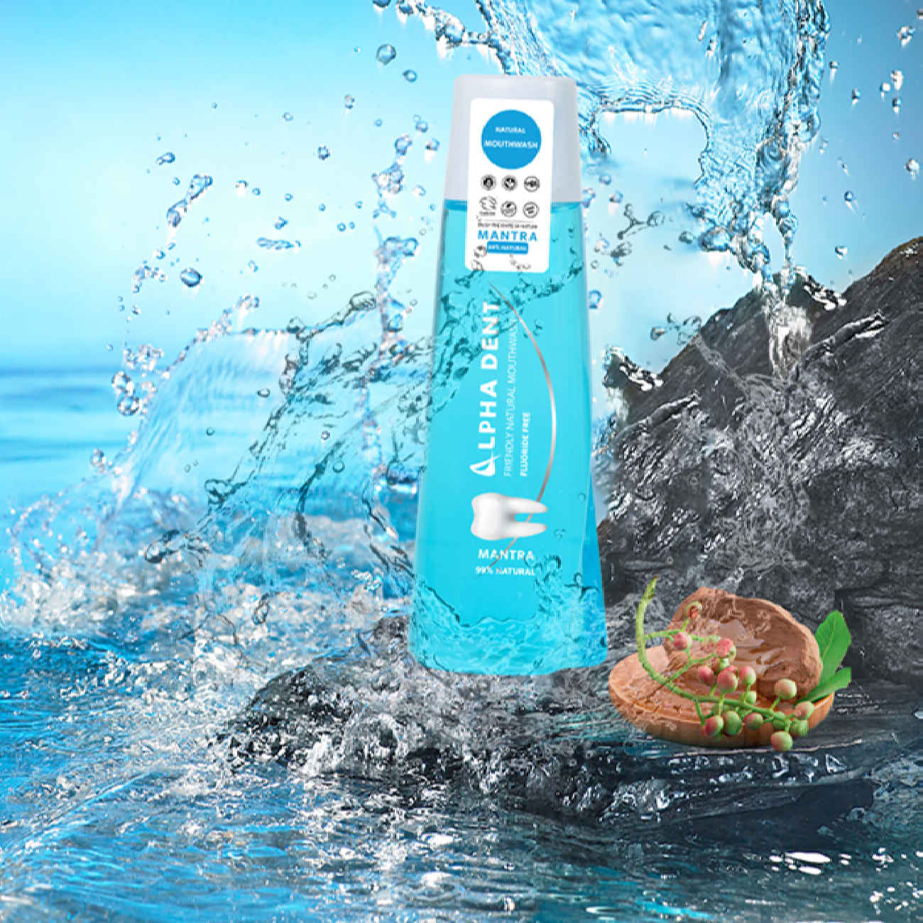 غسول فم طبيعي خالٍ من الكحول والفلورايد – مانترا (x2)