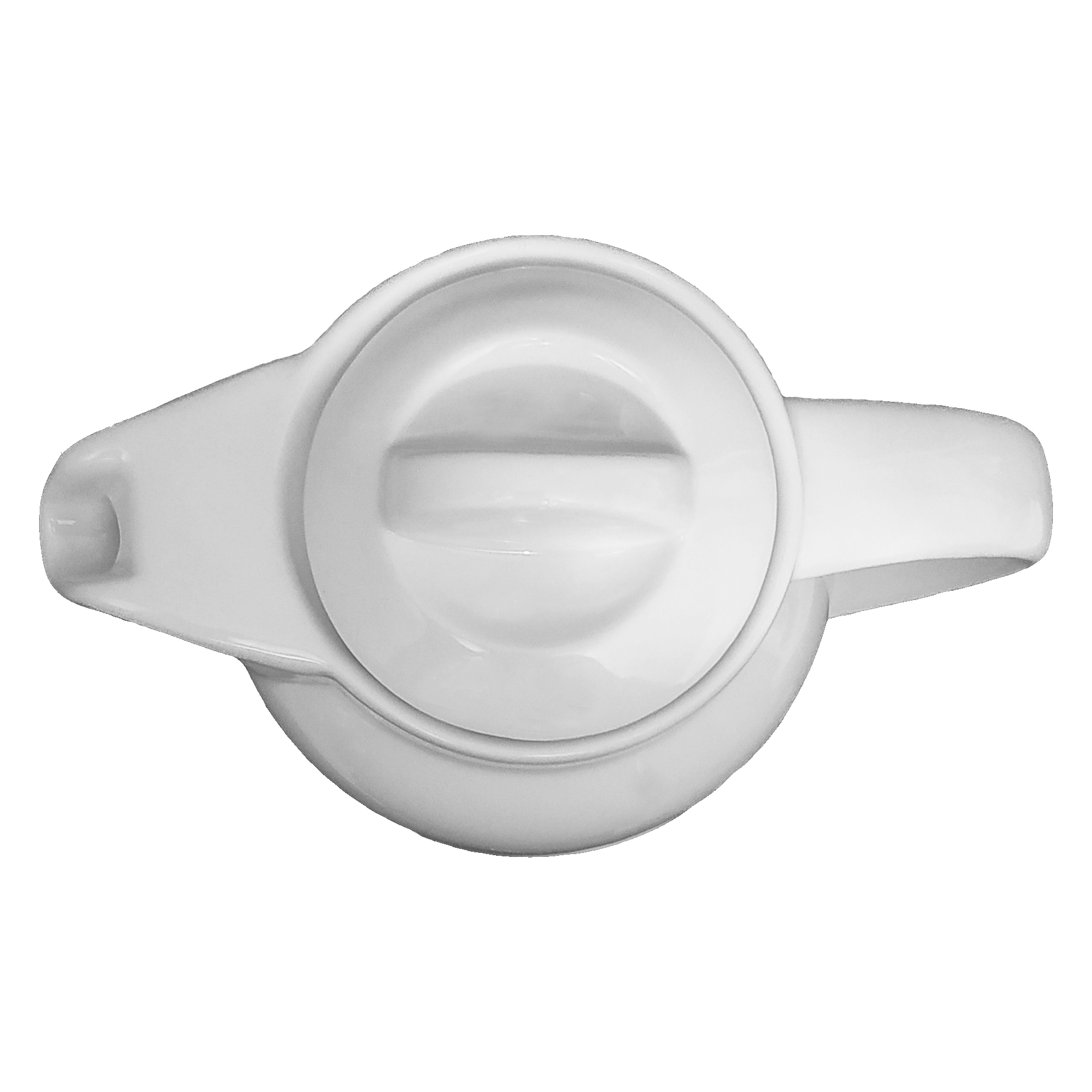 إبريق تقديم شاي أنيق من البورسلين مع سخان باللون الأبيض