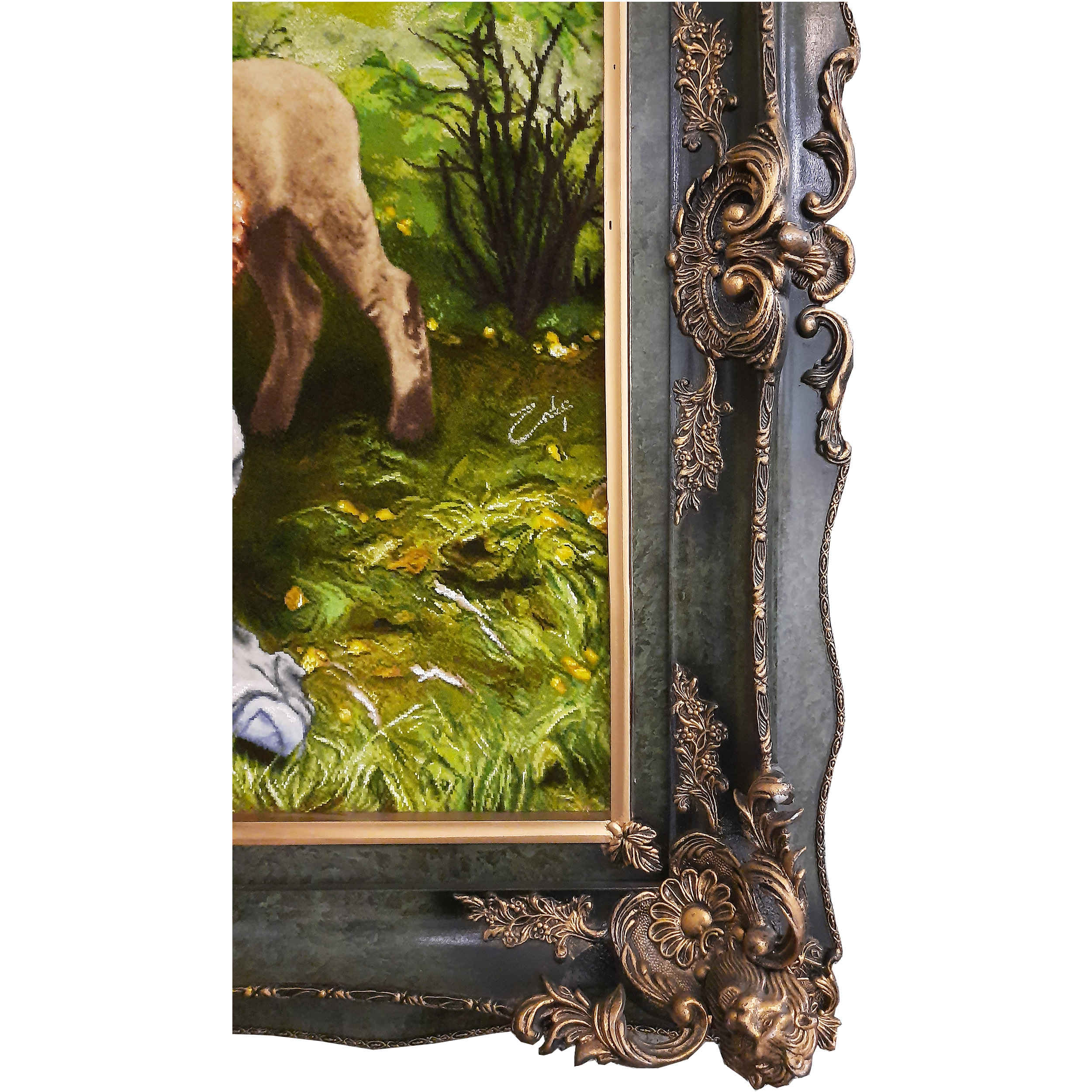 سجادة إيرانية تصويرية معقودة يدويًا من تبريز – فرحة الربيع من تصميم آرثر جون إلسلي