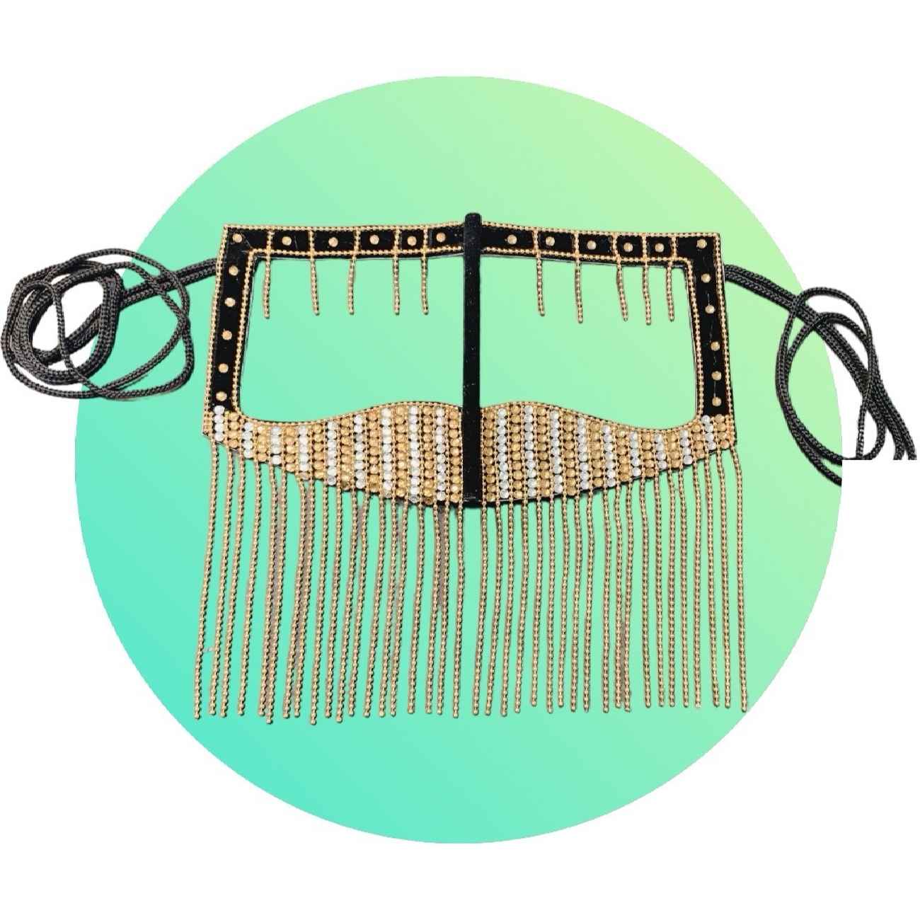 البرقع الخليجي يدوية الصنع – قناع بتوله مرصع بالأحجار اليدوية